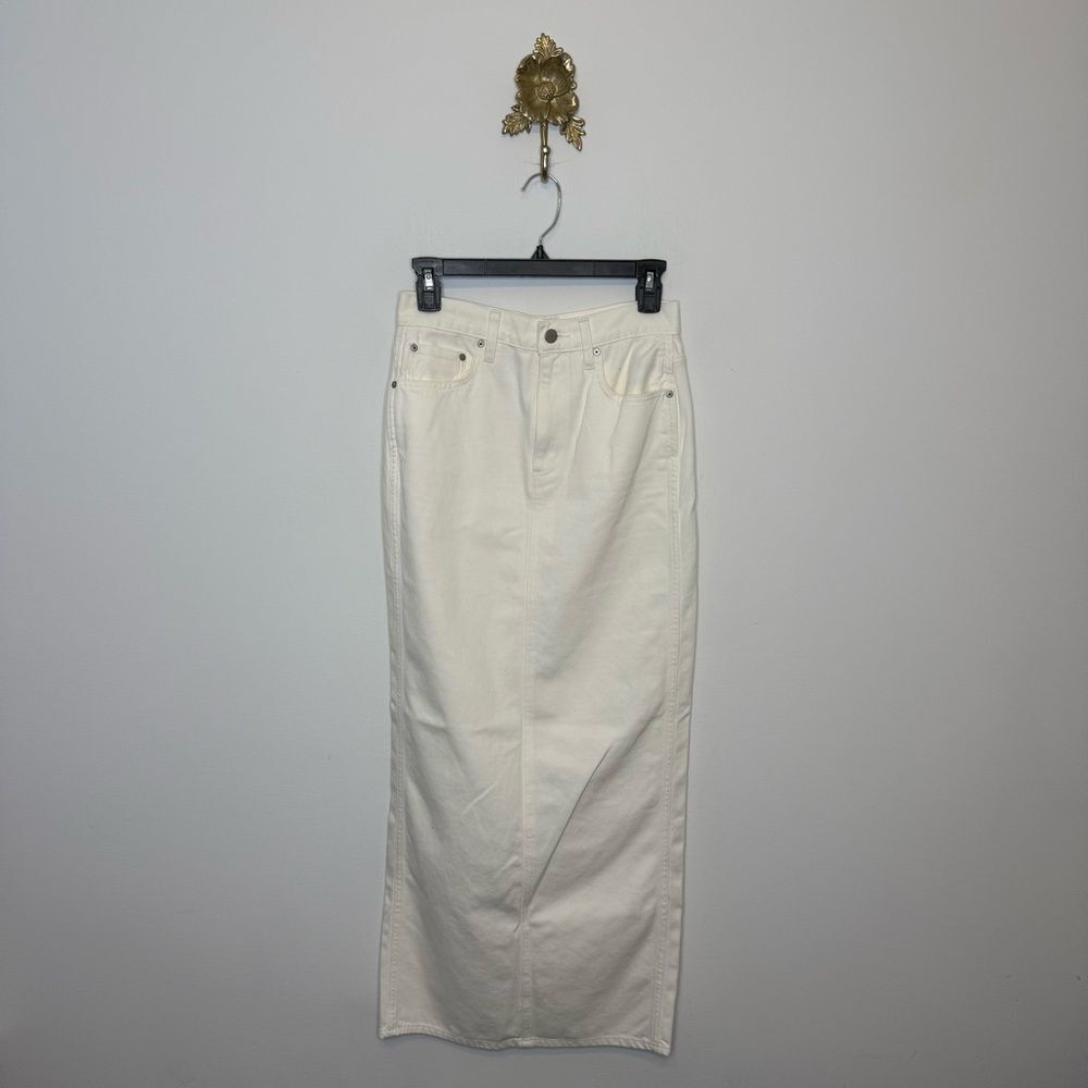 Denim Forum The '90s Pencil Maxi Denim Skirt 26